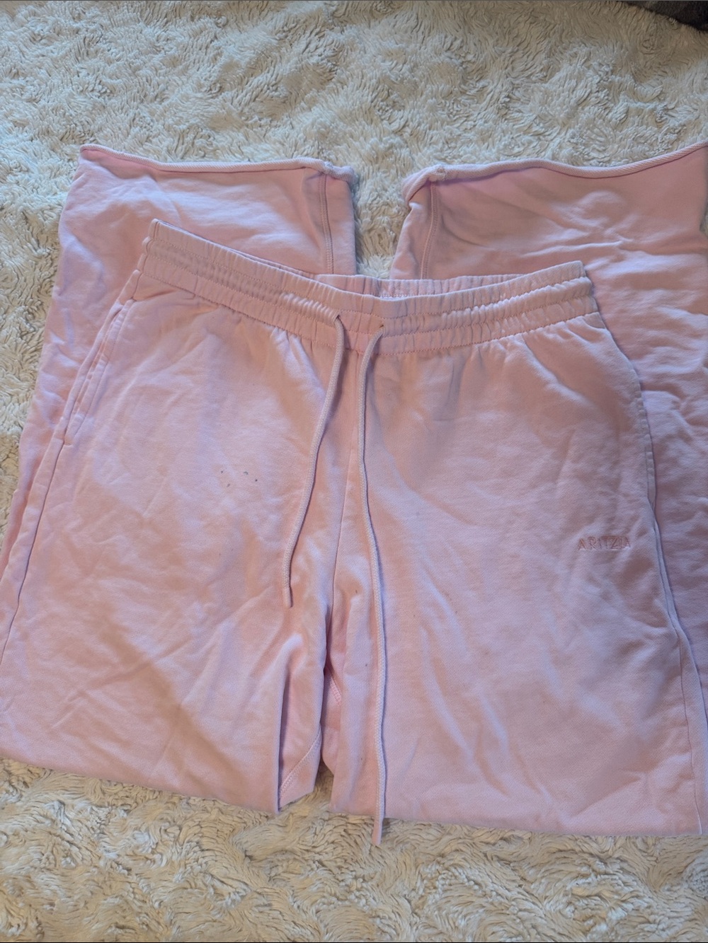 Aritzia Light Pink Sweatpants with Drawstring